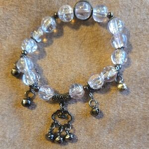 Elegant Silver Tone Charm Bracelet